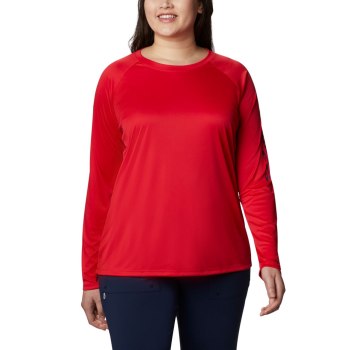 Dámské Mikiny Columbia PFG Tidal II Long Sleeve Plus Size Červené Tmavě Blankyt VLRWTU624